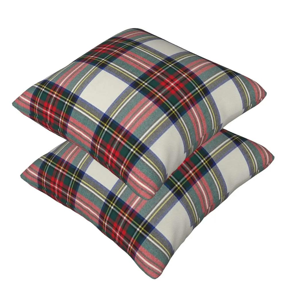 Stewart Dress Scottish Tartan 2 Pcs Square Pillowcase Pillow Cover Cushion Zip Decorative Comfort Throw Pillow For Home Sofa