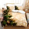 Christmas Duvet Cover Set King Size Snowflake Bells Pattern Festival Bedding Set Polyester Comforter Cover For Kids Boys Girls