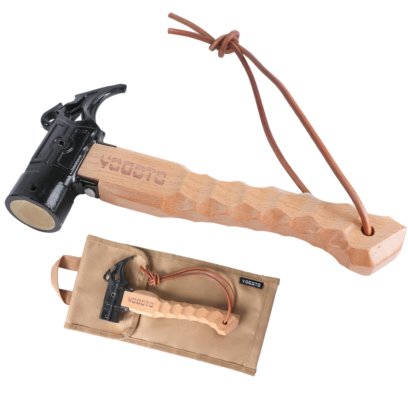 

YOGOTO Peg Hammer with Safety Cord, Compact Design, and Storage Case (4th Generation Brass Hammer)