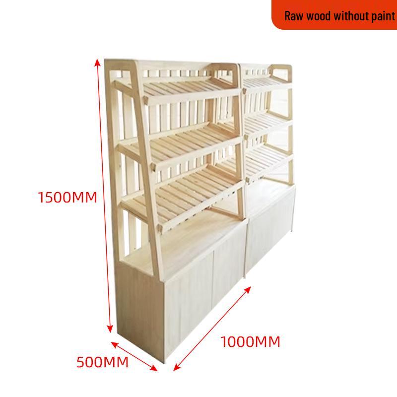 Wooden Bread & Pastry Display Rack for Stores