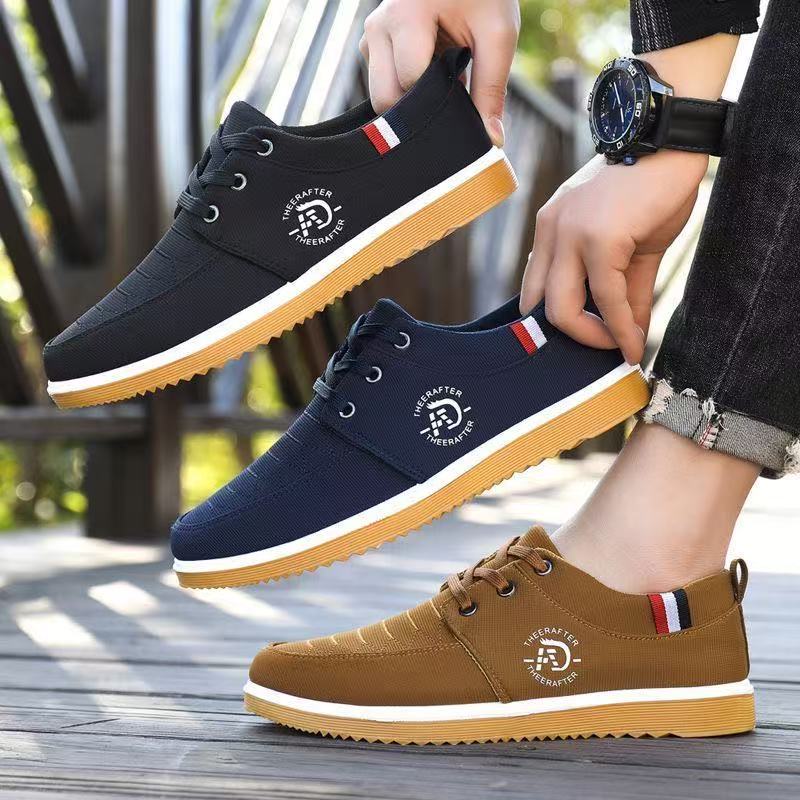 Herren Canvas Schuhe Neu Modisch, Atmungsaktiv und Lässig Canvas Schuhe mit Weichen Sohlen, Abriebfest und Rutschfest Board Schuhe