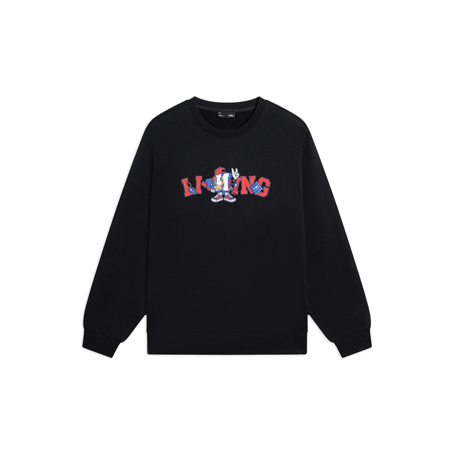 Li-Ning Cartoon Graphic Sweatshirt Black Men s AWDSG05-2 M