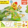 Track Sliding Little Duck Toy Climbing Stairs Duck Music Lights Children's Educational Memory Counting Toy for Role Play