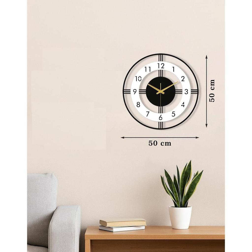 Analog Modern Metal Wall Clock for Living Room | Fancy Stylish Latest Large Wallclocks for Home Decor | Antique Silent Wall Watch