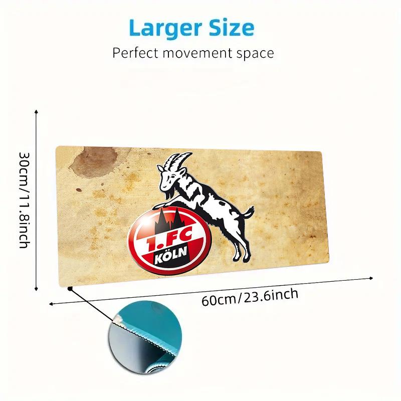1. FC Köln Print  Cushion Non-slip Laptop Tablet Big Mousepad XXL Mat Mini PC Playmat With Lock edge