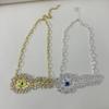 Gorgeous Statement Necklace Rhinestone Eye Pendant Brooch Show Eye Pendant Necklace  Fashion Show