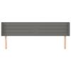 Tête de lit - Avec oreilles - Gris foncé - 183×16×78/88 cm - Hauteur réglable