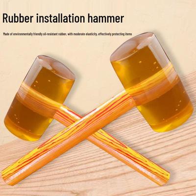 Wooden Handle Transparent Rubber Hammer for Tile and Marble Installation