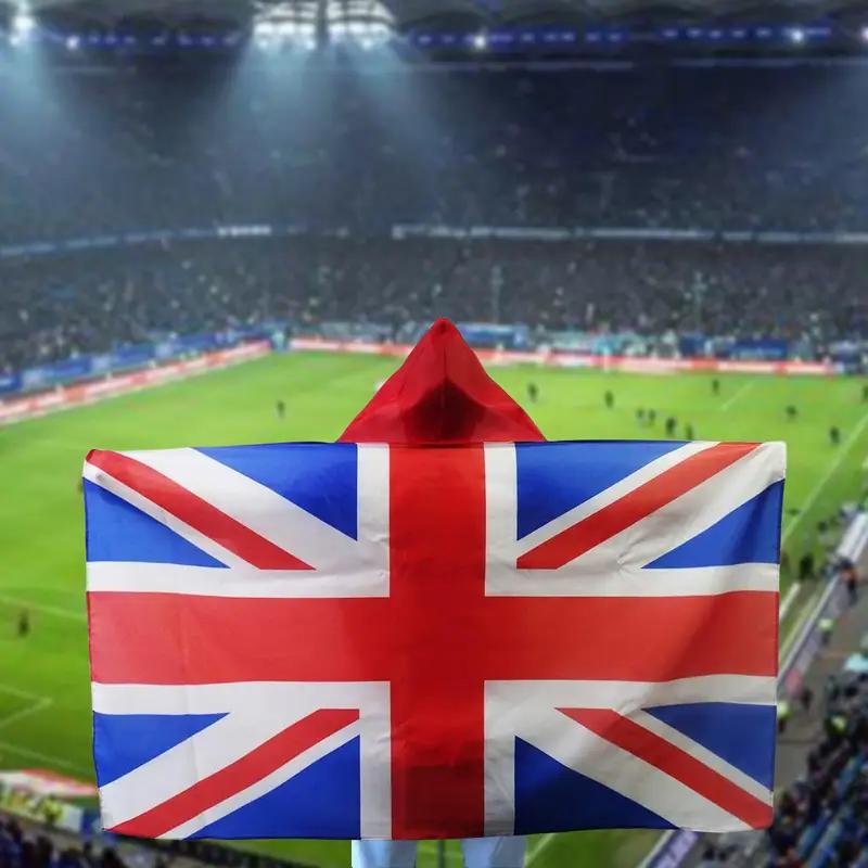 1pc, UK Body Flag With Cap, 90x150cm 3x5ft United Kingdom Cape Flag, Fan Banner, Fans Gift, Indoor Outdoor Banner Decorations (as the picture,3x5FT)