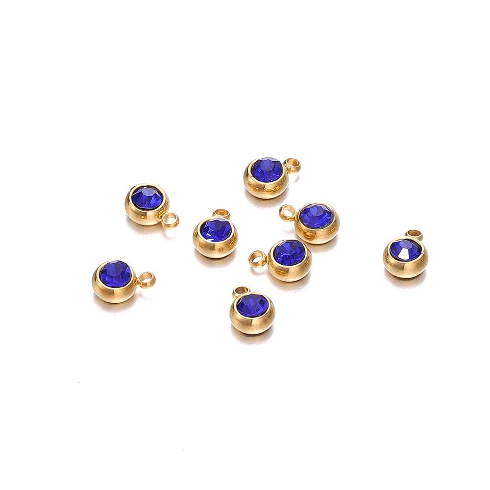 20 Stück 6mm Edelstahl Strassperlen Goldfarbe Kristall Anhänger für DIY Halskette Armband Charm Schmuckherstellung