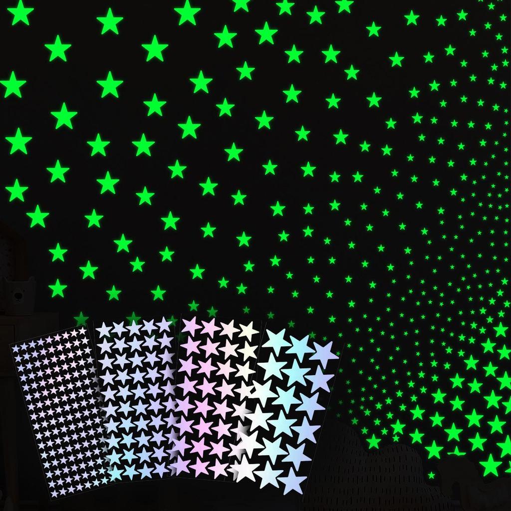 Colorful Starry Sky Luminous Wall Decals - Self-Adhesive Fluorescent Meteor Decorations for Children's Rooms and Cabinets