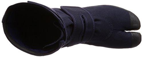 Nissin Rubber Men's Long Work Boots for Self-Gardening, Split Toe, Velcro Closure, No Toe Cap, Navy, Size 26.5 cm