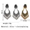 Retro Black Teardrop Rhinestone Tassel Earrings