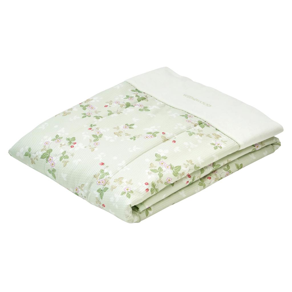 Nishikawa Wedgwood Quilted Blanket, Single, Washable, Wild Strawberry, Soft and Smooth Green, FE05803600