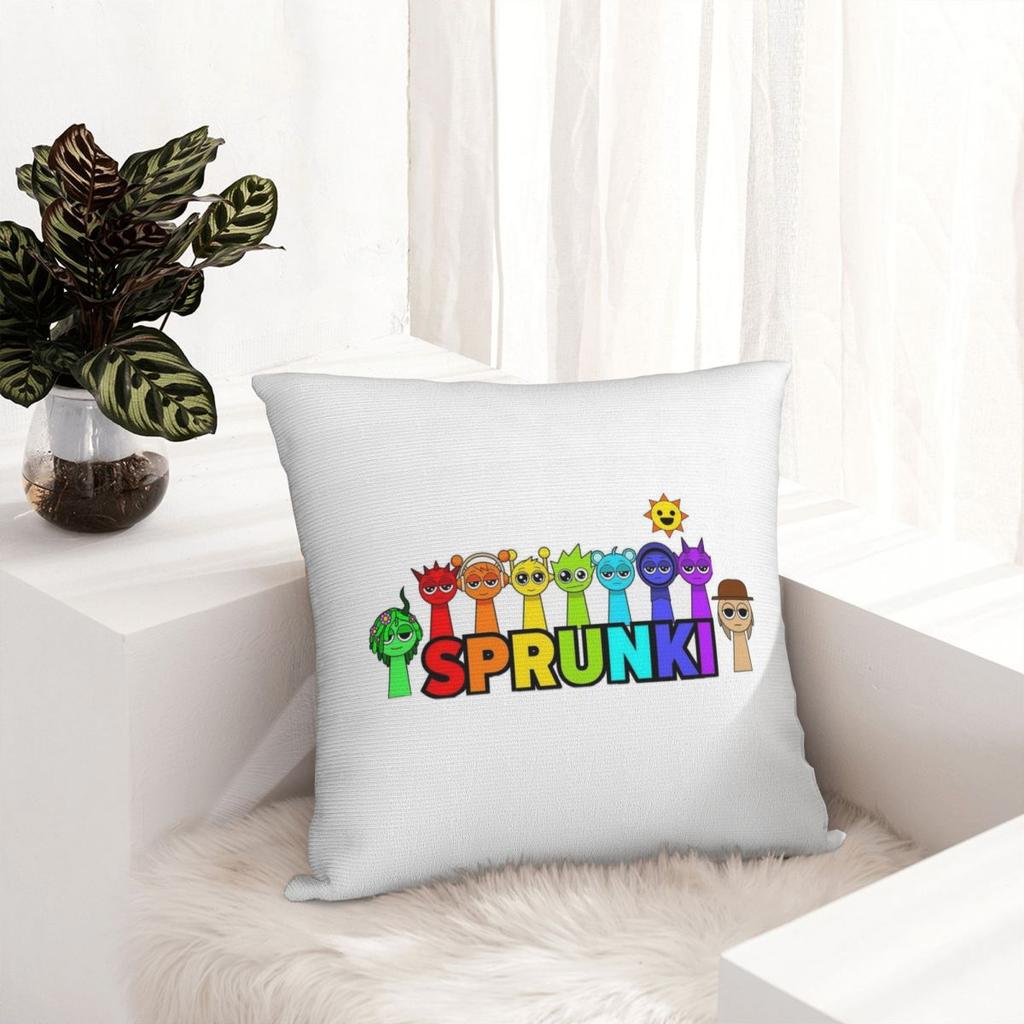 Cartoon Game Sprunki Square Pillowcase Cushion Cover Pillow Case Throw Pillow Cover for Home Bedroom Car