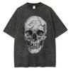 Heavyweight  Pure  Cotton  Washed  T Shirt  Large  Skull  Printed  Graphic  T Shirts  Drop  Shoulder  Vintage Oversized T Shirt
