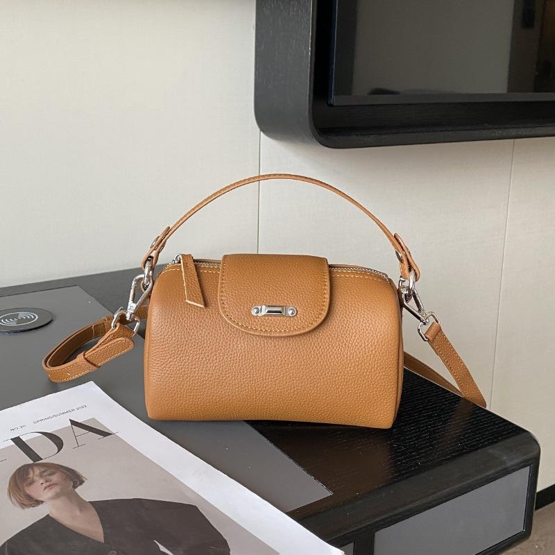 

Универсальная женская сумка из коровьей кожи на одно плечо, стильная, простая, практичная, мягкая кожаная круглая сумка-подушка