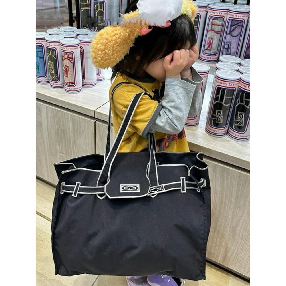 New niche design embroidered large capacity tote bag women's high-end commuter shoulder bag versatile handbag