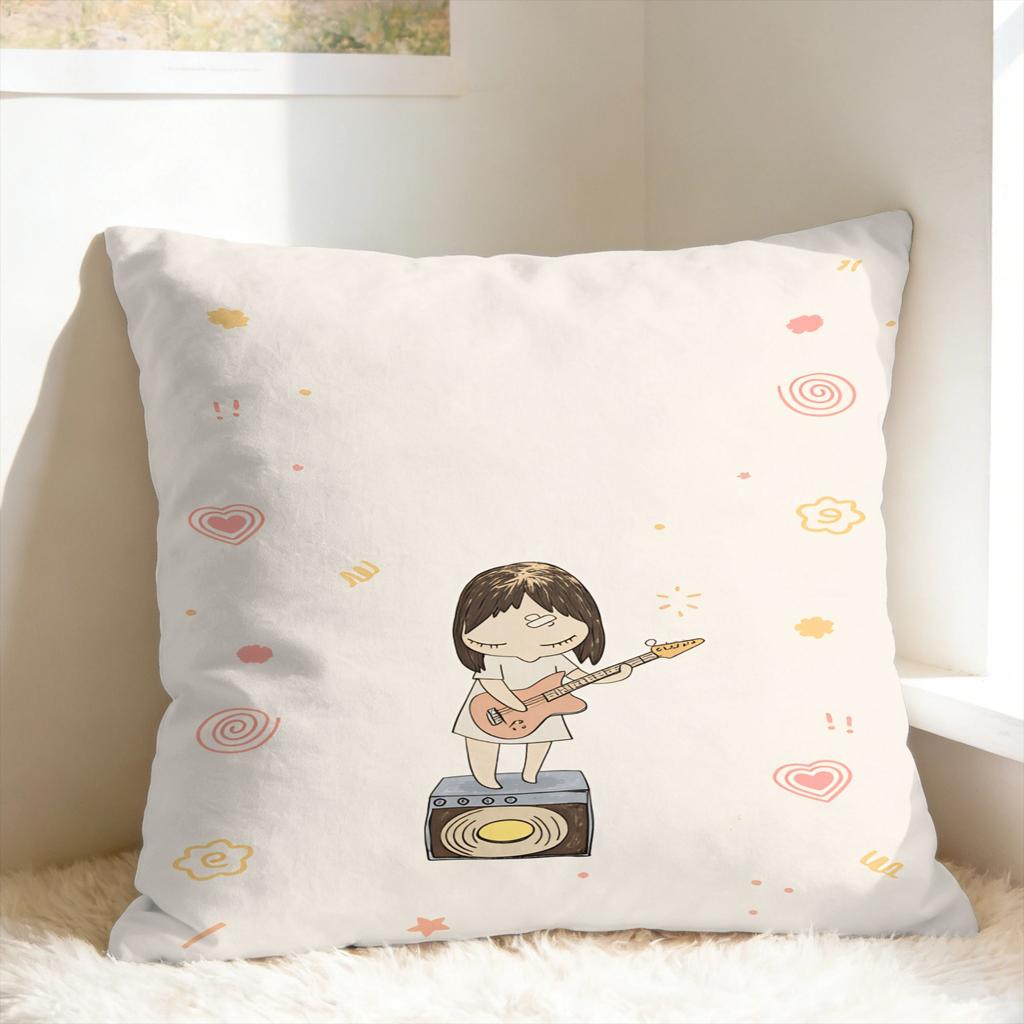 Y-Yoshitomo Nara Pillow Case Square Pillow Cover Novelty Cushion Cover For Living Room Sofa