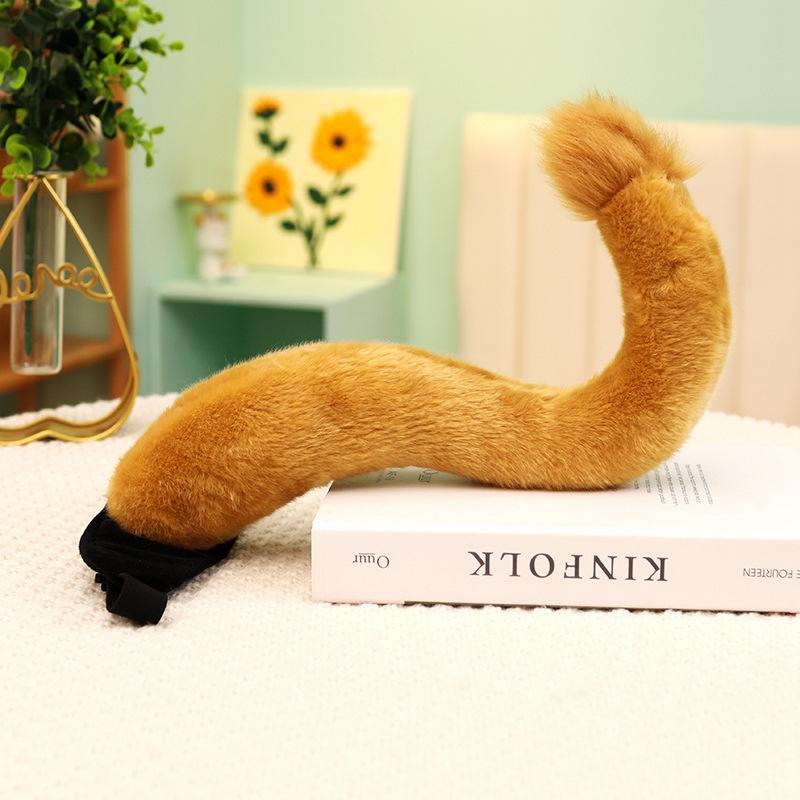 Cartoon Tier Tiger Schwanz Pfote Plüschtier Dinosaurier Leopard Handschuhe Stirnband Puppe Kinderaufführungsrequisiten