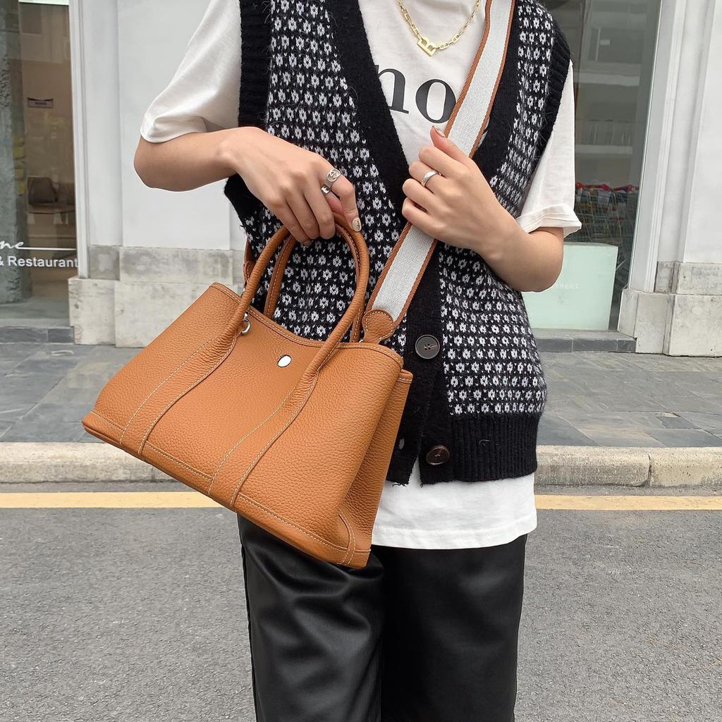 Women's bag 2025 new first-layer cowhide garden bag source factory shoulder messenger bag large-capacity portable tote bag