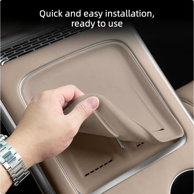 For XPENG G9 Center Console Wireless Charging & Cup Holder Silicone Pad, Non‑Slip Protective Mat Interior Tuning Accessories