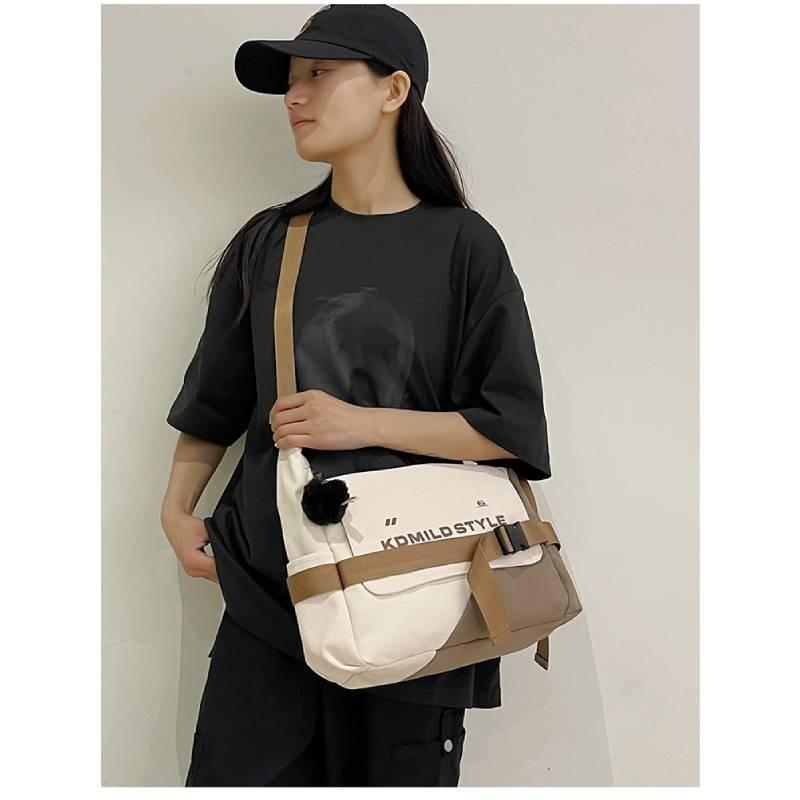 Stylish Canvas Messenger Bag Unisex Trendy Crossbody For Daily Use With Soft Polyester Material And Cozy Medium Size