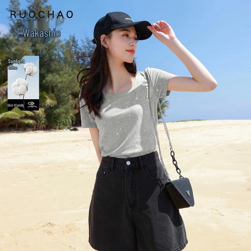 Women s Plus Size Embellished Short Sleeve T-shirt L
