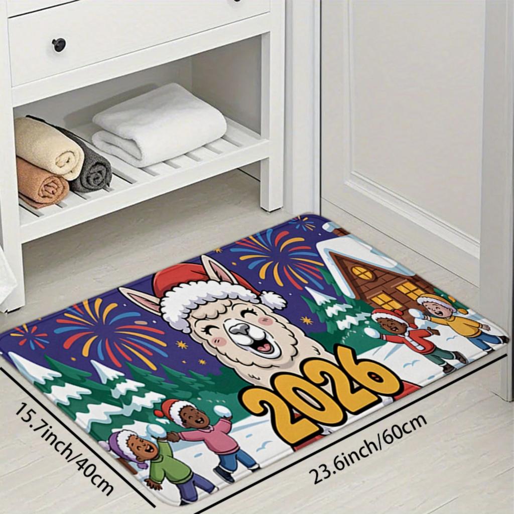 Festive Sheep Carpet Warm Doormat Welcome Mat Kitchen Rug Bathroom Mat Rug For Bedroom Carpet For Live Room Home Dec