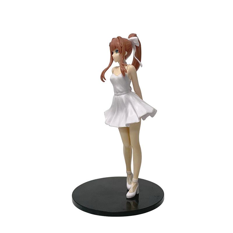 Anime Figure Monika Doki Doki Literature Club Ball Gown Dress Cute Girl Statue Desktop Decoration Collectible For Anime Fans