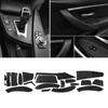 1 Set 3D Interior Decal Sticker Matte Black Carbon Fiber Decal Trim Sticker For BMW 3 Series F30 F31 Only For Right-hand Drive