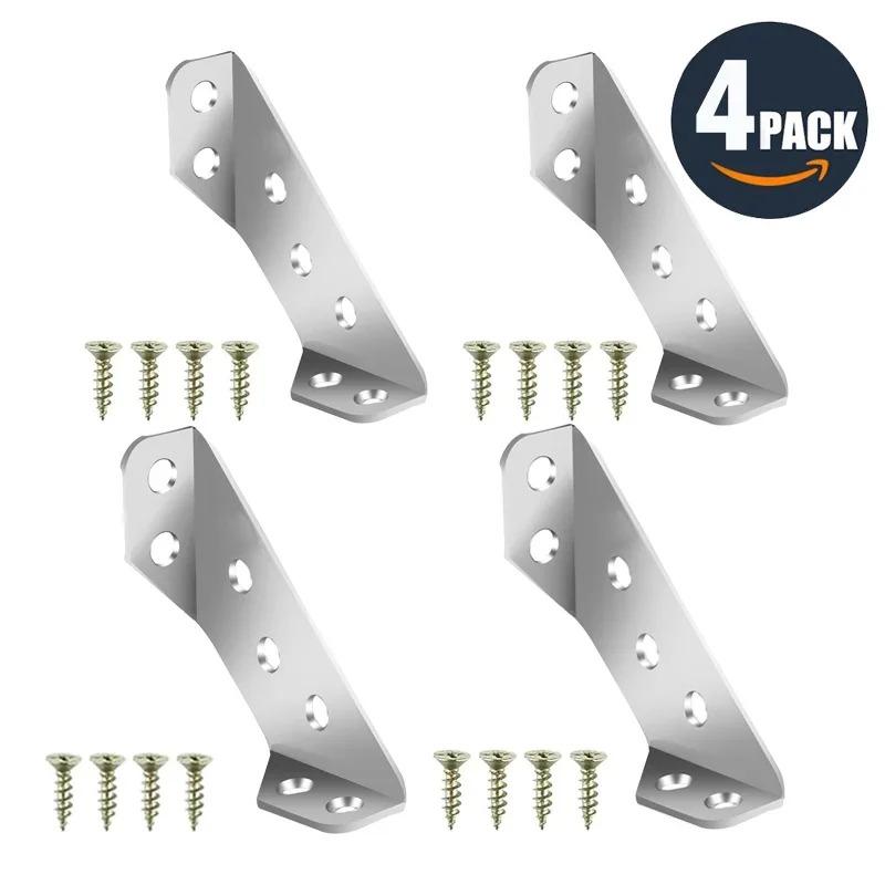 40pcs Furniture Corner Connector Set Metal Trapeziform Angle Bracket Triangle Corner Brace Chair Drawer Shelf Joint Support