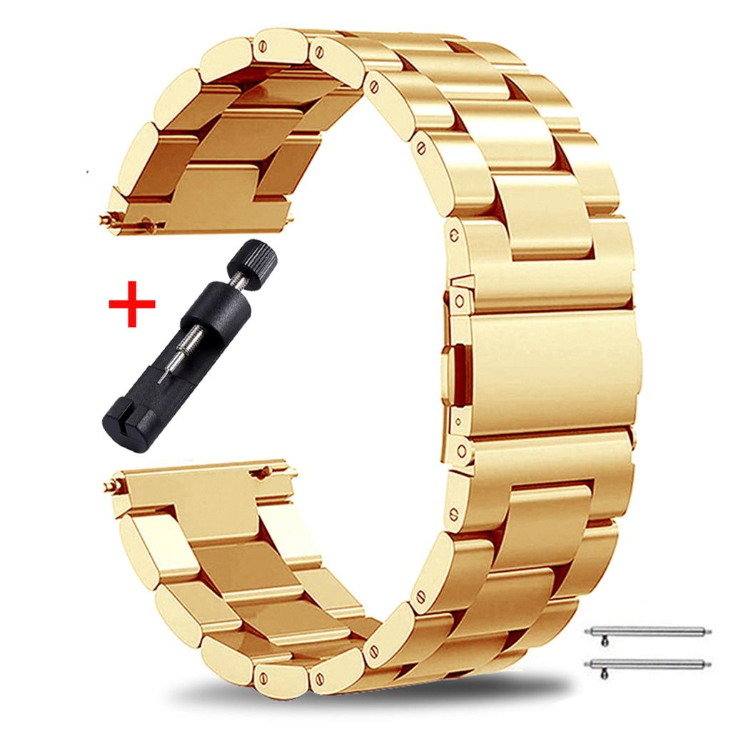 22mm 20mm 18mm Metal Strap for Samsung Galaxy Watch 3 4 Active2 S2 Gear S3 Gt 2 Huawei GT2/Amazfit GTR Stainless Steel Bracelet Gift for Mother's Day
