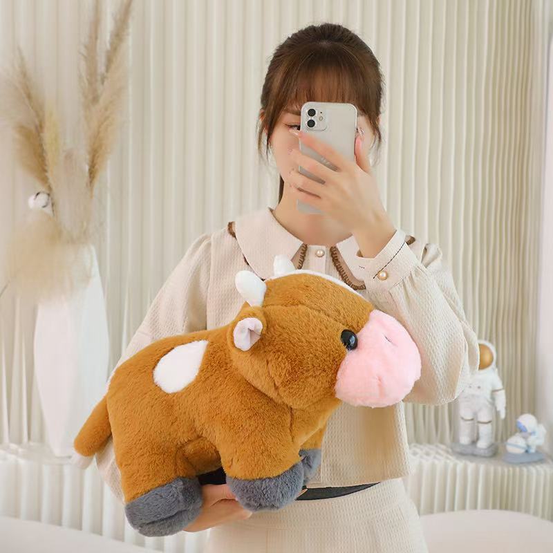 32cm Ranch Cow Doll Simulation Plush Toy Handmade Doll Cartoon Anime Cute Pillow Cushion Home Decoration Children's Birthday