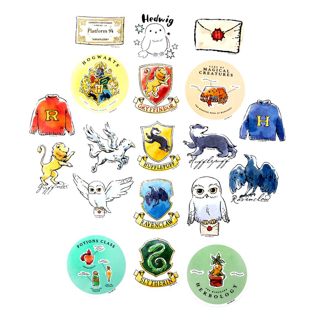 Conquest Journals Harry Potter Watercolor Vinyl Set of UV For All Items (Conquest Journals) Stickers, 50, Indoor/Outdoor Use, Waterproof, Resistant,