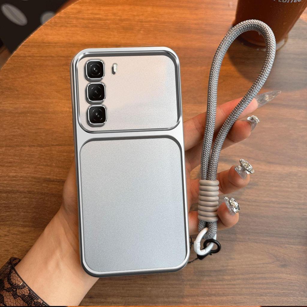 Luxury Big Window Phone Case with Lanyard for infinix HOT 60 5G,60 Pro,60 Pro+,50 5G 4G,50 Pro,50 Pro+ Premium Textured Casing