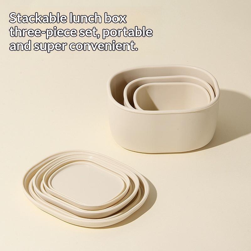Food Safe Silicone Lunch Box with Sealed Lid 1/3Pcs 200/300/600ML Leak Proof Portable Container for Office Workers Travel