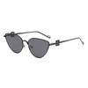 2024 Cat-Eye Metal Sunglasses: High-End, UV-Protective, Slimming Concave Shape for Women