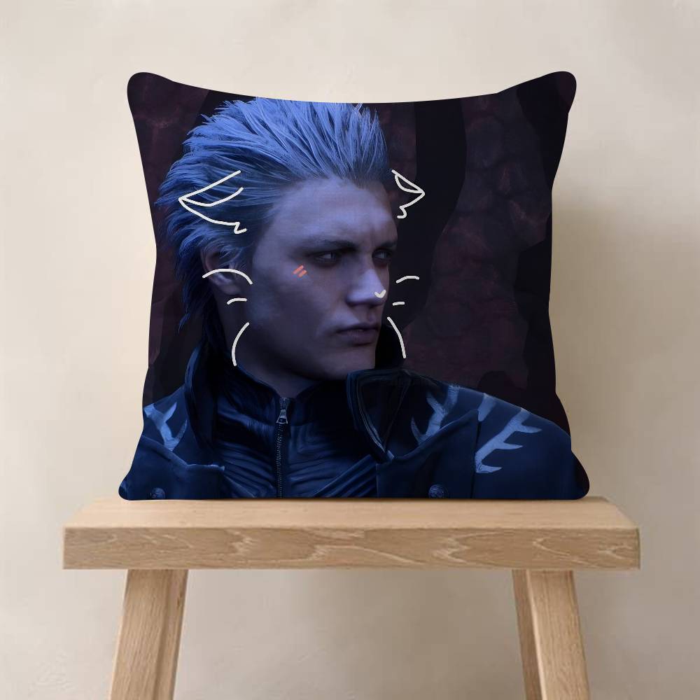 Vergil D-Devil May C-Cry Office Cushion Pillowcase Car Cushion Cover45X45CM Lumbar Pillowcase Sofa Pillowcover
