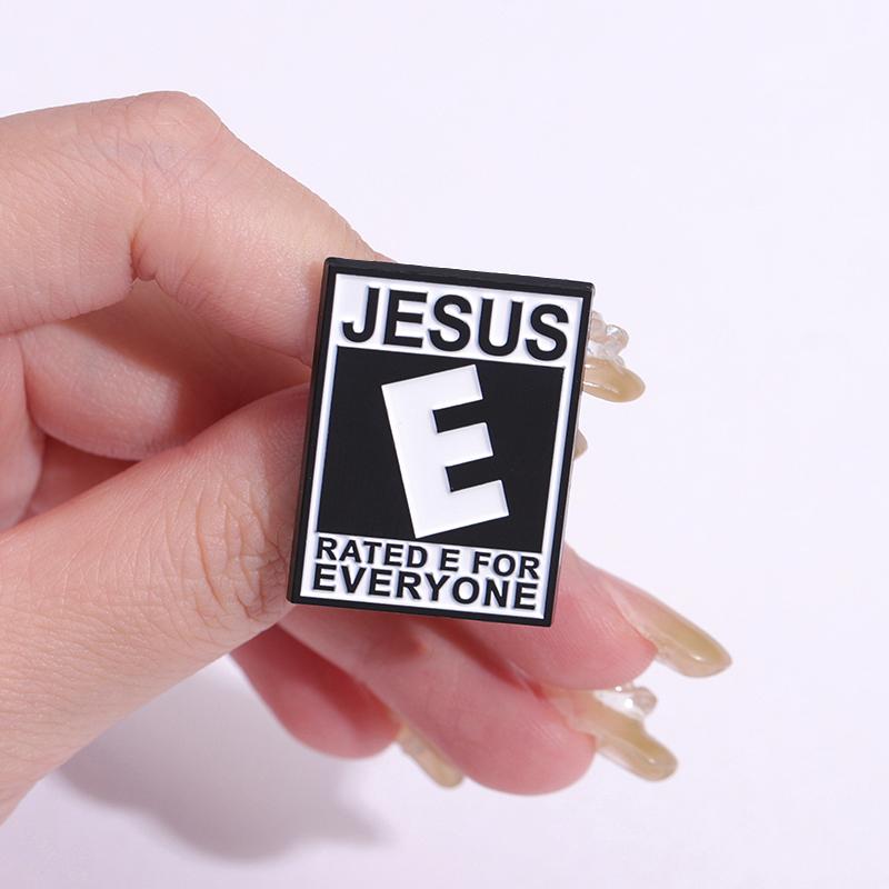Jesus Saves Enamel Pins Custom Simple Black Fish Shape Vintage Brooches Lapel Badges Classic Jewelry Gift for Kids Friends