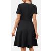 Women’s Casual Short Sleeve Midi Dress with Crew Neck and Button Waist for Everyday and Office Wear