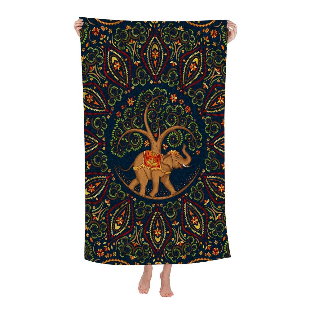 Statua Buddha Indiana Meditazione Chakra Microfibra Asciugamano da Spiaggia Assorbente Asciugatura Rapida Yoga Nuoto Resort Arrampicata su Montagna Asciugamano