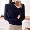 Autumn and Winter New Fashion Versatile Semi-turtleneck Long-sleeved Knitted Sweater Women's Slim and Thin Sweater Top Niche Bottoming Shirt