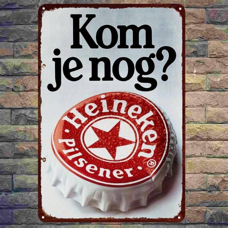 Vintage Beer Metal Sign, New Year Pub Decor Plaque