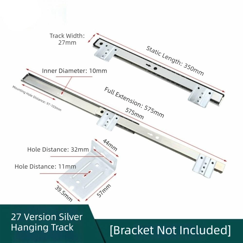 

2PCS Ball Bearing Drawer Runners Full Extension Low-Noise Pull Out Tray Adjustable Side Mounting Drawer Glides Kitchen Cupboard