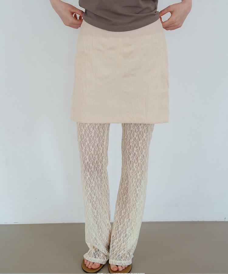 Seuleoum Ete Wrinkle Skirt_Ecru