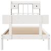 Solid Wood Bed with Shelf Without Mattress White 90x200 Cm Pine