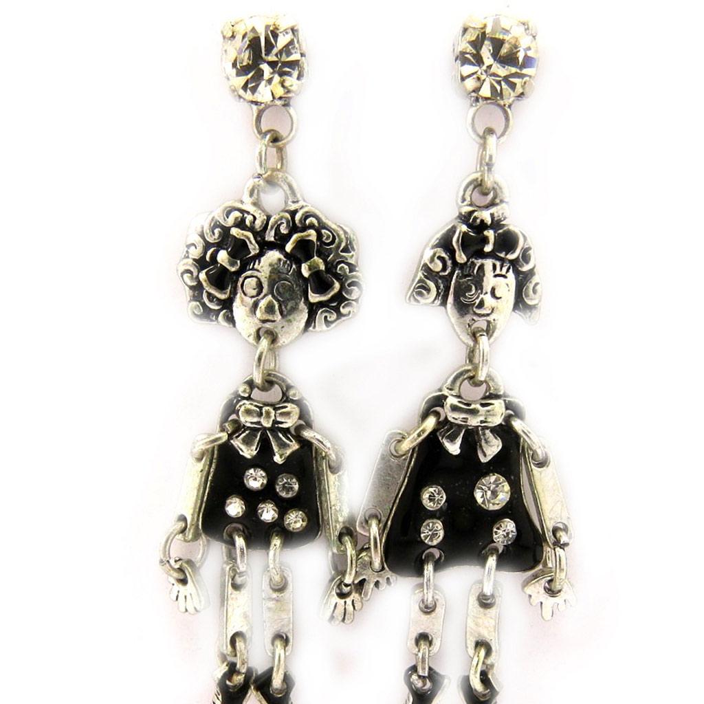 Les Trésors De Lily [G7759] - Black 'Capucines' Designer Earrings