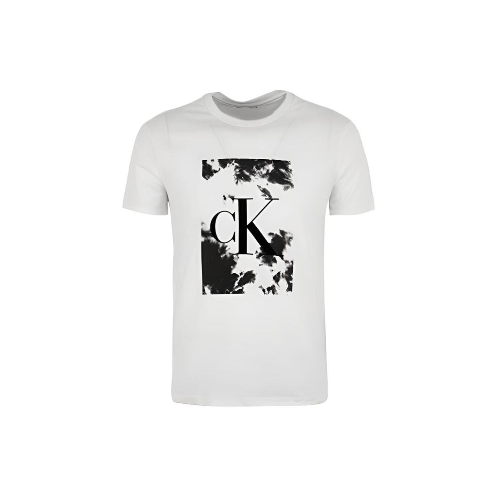Calvin Klein Letter Print Casual Short Sleeve T-Shirt Men Tops White 40IC809-540