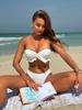2025 Euro-Amerika Floral Bandeau Split Bikini Bademode